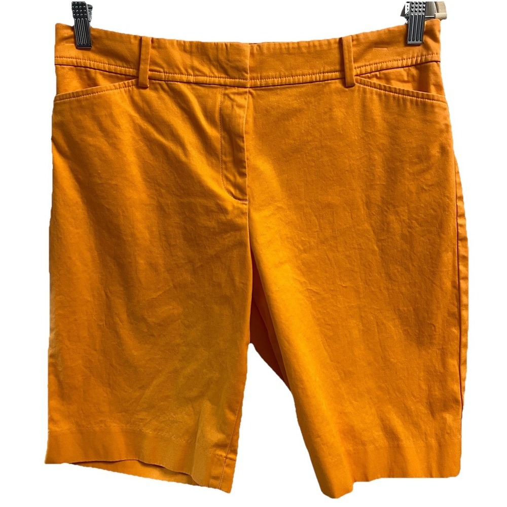 Talbots Womens "Perfect" Bermuda Chino Shorts, Orange Sz. 8 EUC 19" Long